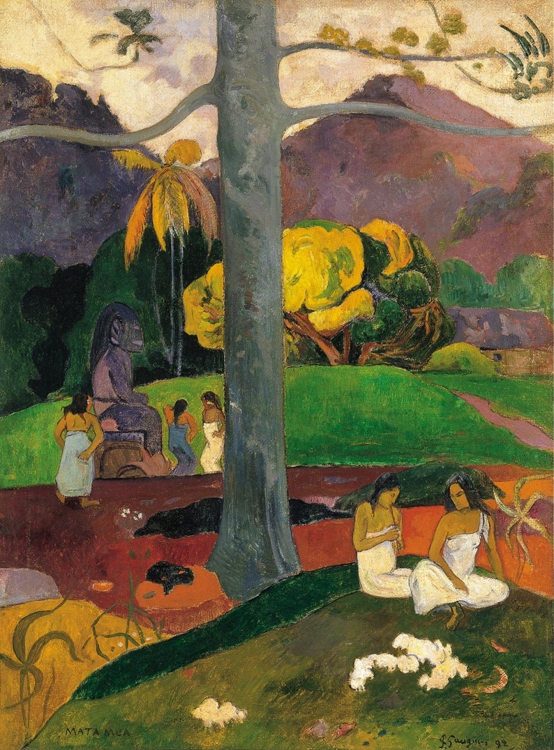 Paul Gauguin Mata Mua In Olden Times Stretched Or Rolled Etsy