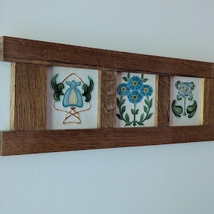 Handcrafted Arts and Crafts Tile Panel | Custom Quarter Sawn Oak Frame | Mission Style Wall Art for Tiles, Photos, Art