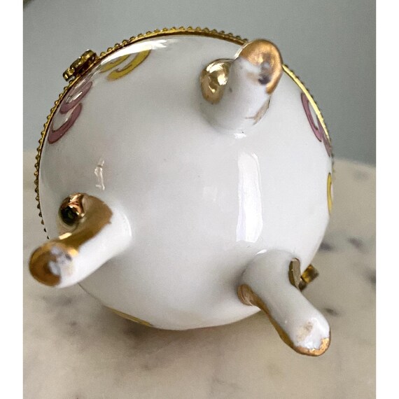 Footed Ceramic Egg Trinket Box - Easter Display, … - image 5
