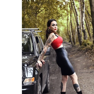 Black pencil on sale skirt outfit etsy