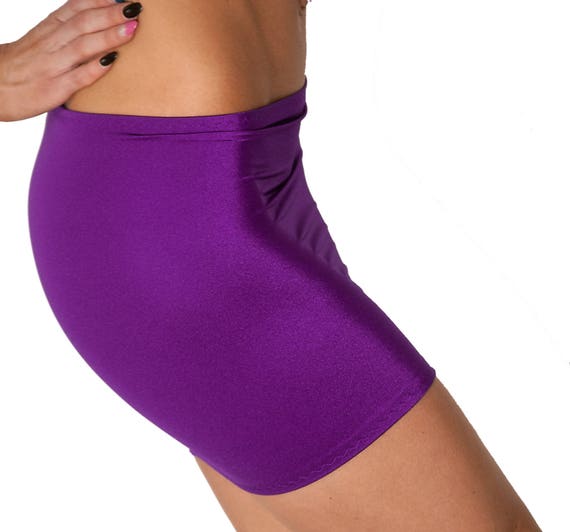 Purple Mini Skirt Short Sexy 12 Inch Bodycon Stretch Tight Spandex