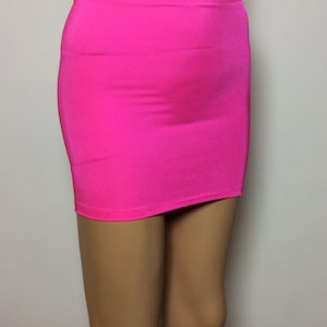 Sexy Hot Pink Mini Skirt Spandex Stretch UV Neon Short Tight Clubwear Party S9 image 3