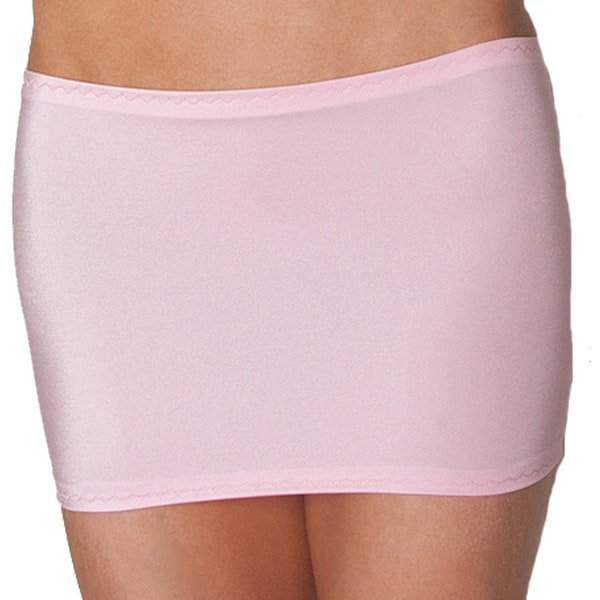 Baby Pink Mini Skirt Stretch Spandex Shine Bodycon Booty Short Tight CS5