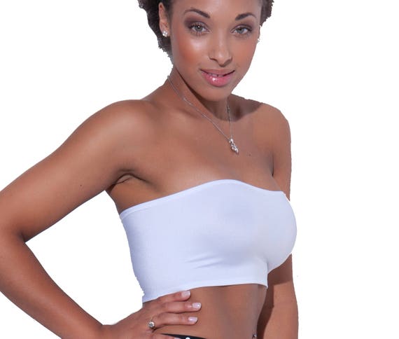 white satin bandeau top