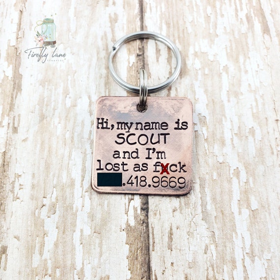 Hand Stamped Funny Dog Lost As Fck Dog s For Dogs Etsy