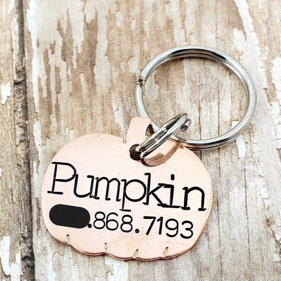 Hand Stamped Pumpkin Dog Tag / Dog Tags for Tags / Fall Dog Etsy