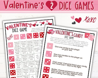 Valentines Dice Game | Valentine's Day Dice Activity | Two Printable Dice Activities | Valentines Games | Kids | Adults | Classroom | Party