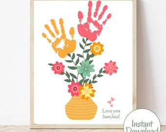 Mothers Day Handprint Craft | Handprint Gift | Handprint Art | Mothers Day Handprint Flower | Handprint Art for Mom | Grandma | Preschool