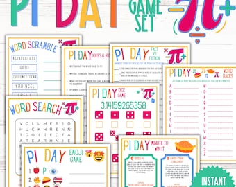 Pi Day Game Set | Pi Day Activities | Pi Day for Classrooms | Pi Day Kids Game | Pi Day Trivia | Pi Day Party | Math Activities | Homeschool