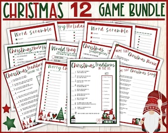 Christmas Games Bundle | Family Holiday Games | Teen Christmas Games | Kids Christmas Games | Christmas Party Games | Printable Christmas