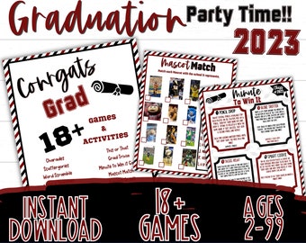 Graduation Party Games | Graduation Games | High School Graduation | College Graduation | Printable Party Games | Instant Download | Grad