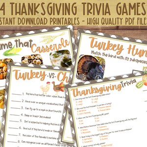 Thanksgiving Trivia Game | Thanksgiving Printable Games | Thanksgiving Day Games | Friendsgiving Games | Trivia Game | Thanksgiving Activity