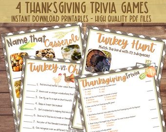 Thanksgiving Trivia Game | Thanksgiving Printable Games | Thanksgiving Day Games | Friendsgiving Games | Trivia Game | Thanksgiving Activity