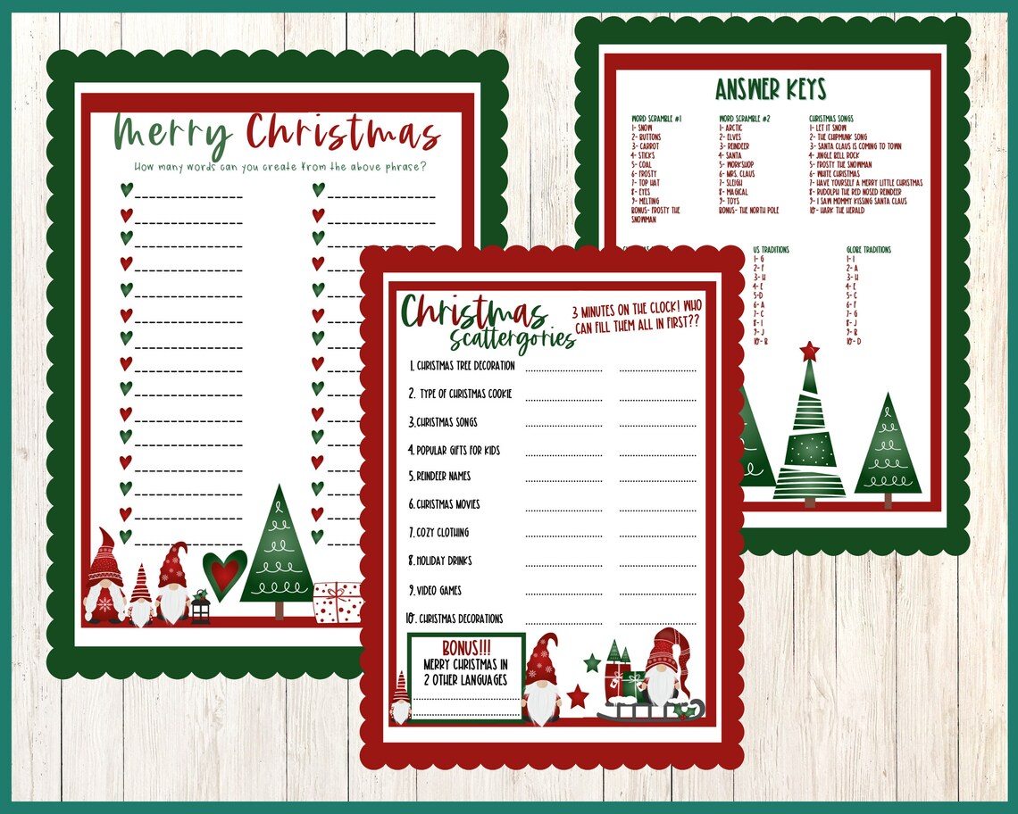 Printable Christmas Games Christmas Printable Games Family Holiday ...
