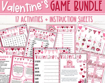 Valentines Day Printable Games | Valentines Games Bundle | Valentines ...