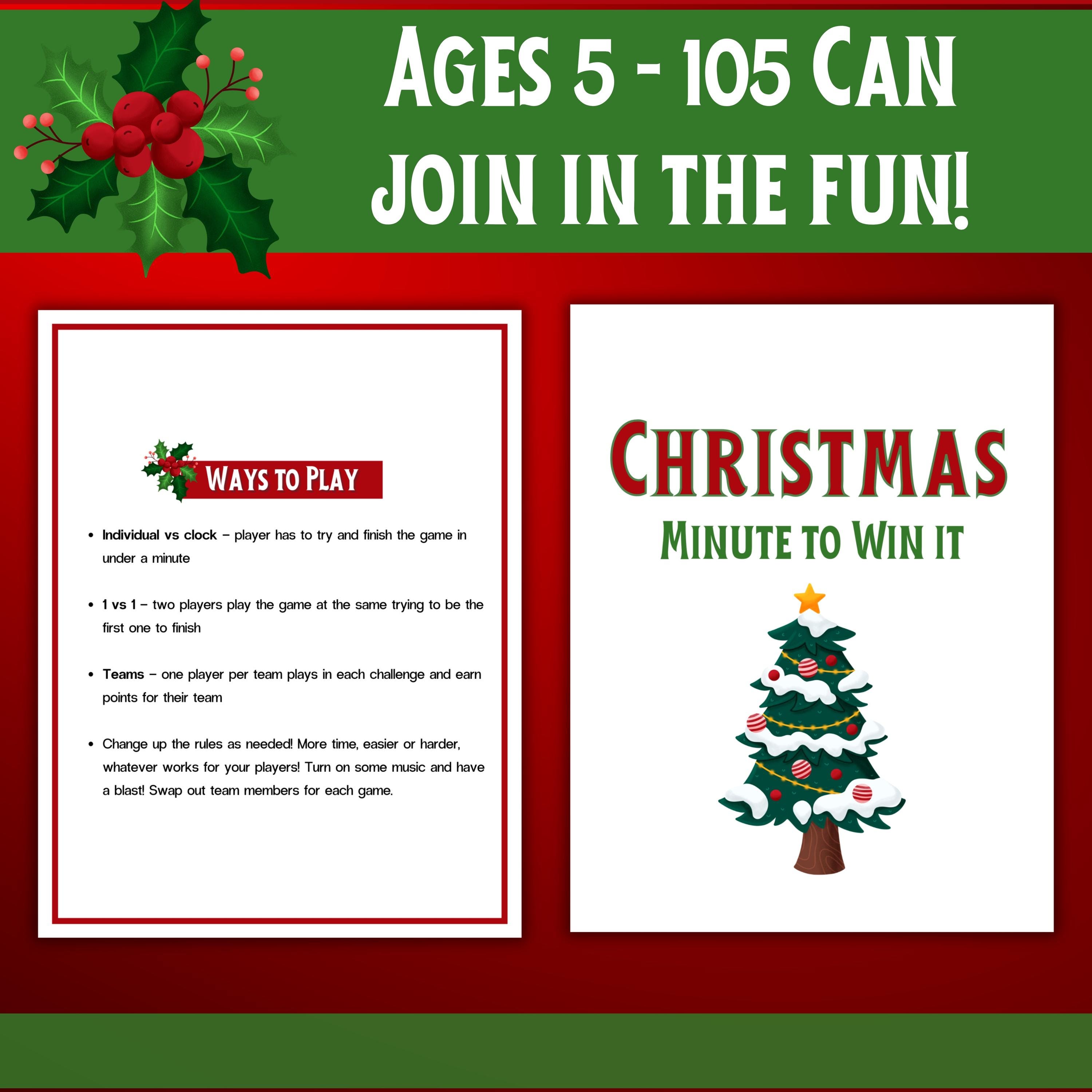 Christmas Team Building Games, Holiday Office Games, Printable Minute ...