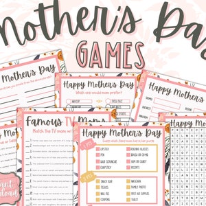 Mother&#39;s Day Game Bundle | Printable Mother&#39;s Day Games | Games for Kids | Games for Adults | Printable Activities | Mothers Day Family Game