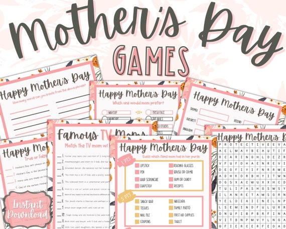 Mother's Day Game Bundle | Printable Mother's Day Games | Games for Kids | Games for Adults | Printable Activities | Mothers Day Family Game