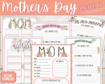 Moederdagactiviteit | Afdrukbaar Moederdagcadeau | Alles over mama | Afdrukbare activiteiten voor Moederdag | Cadeaus voor moeder | Moedercadeau in de klas