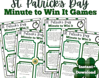 Vinnarminut på St Patrick's Day | St Patrick's Day-spel | Utskrivbar vinnarminut | Poängkort | 60 sekunders spel | St Patty's Day-spel
