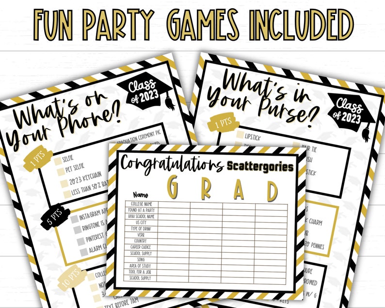 Graduation Games Graduation Party Games High School Etsy