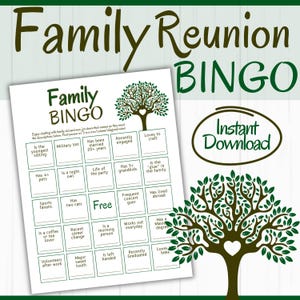 Bingo pour réunion de famille | Jeux de réunion de famille | Trouvez l'invité Bingo | Jeu de bingo imprimable | 2 tailles | Trouvez l'invité Bingo | Bingo en famille