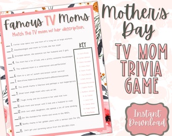 Gra Trivia na Dzień Matki, Gra Brunchowa do Wydruku na Dzień Matki, Gra Trivia Telewizyjna na Dzień Matki, 1. Dzień Matki, Ciotka, Córka, Babcia