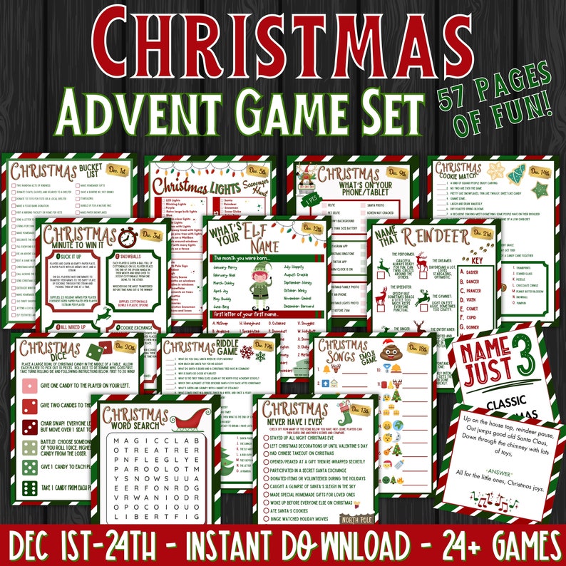 Advent Calendar Advent Games Christmas Party Game Christmas Countdown