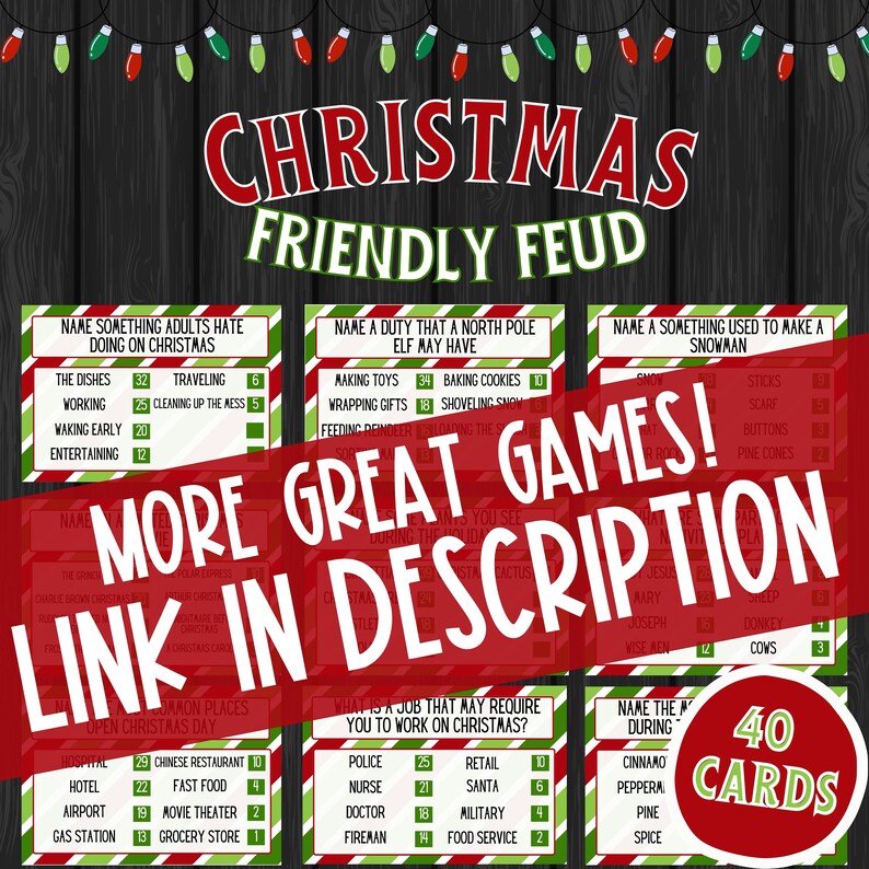 Christmas Trivia Printable Game Cookie Exchange Game Christmas Party