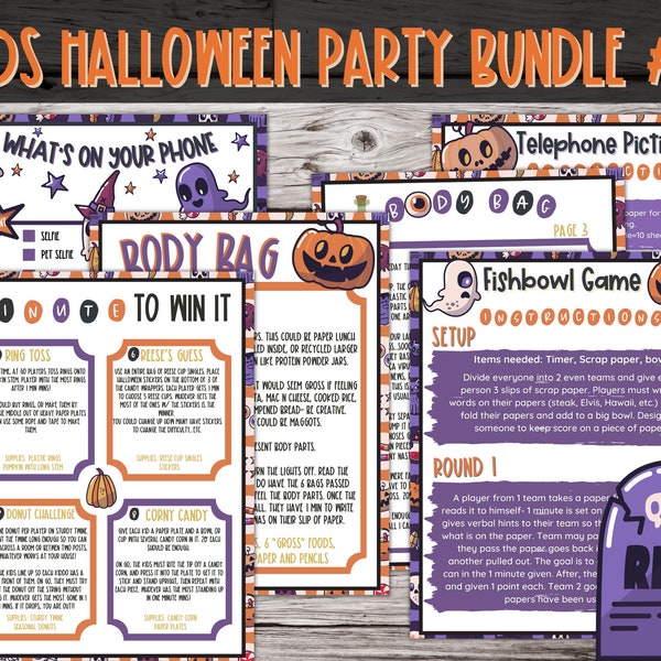 Kids Halloween Party Game, Halloween Party Games, Halloween Game Bundle, Kids Halloween Games, Printable Halloween Activities, Party Games