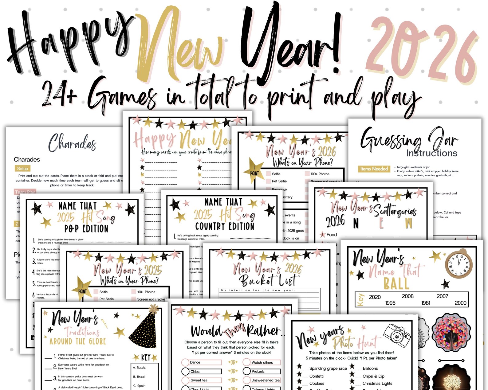 New Years Eve Games | New Years Printable Games | NYE Party Games ...