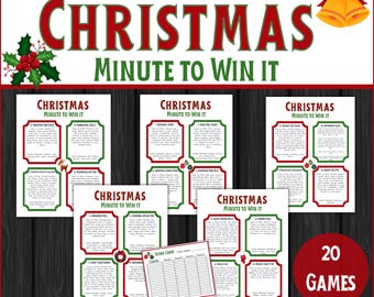 Weihnachts-Team-Gebäude-Spiele, Urlaub Bürospiele, Druckbare Minute, um Stil zu erreichen Arbeitsspiele für Teambildung mit 20 Team-Aktivitäten