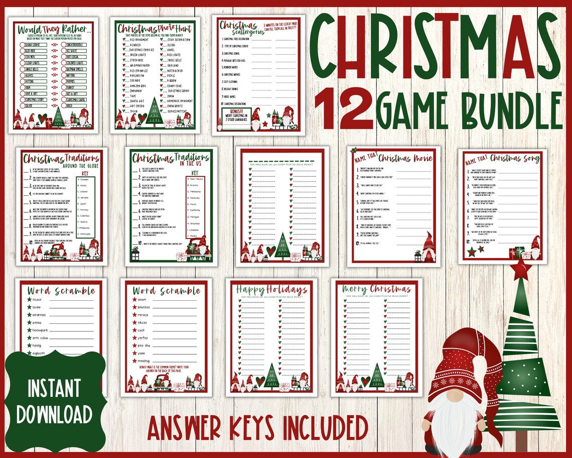 Printable Christmas Games Christmas Printable Games Family Holiday ...