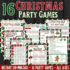 Christmas Party Game Christmas Trivia Left Right Game Feud Pass the Gift Christmas Dice Game Minute to Win it Charades Adult image 1