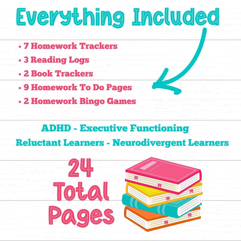 Assignment Tracker for Kids, Printable Student Planner With Reading ...