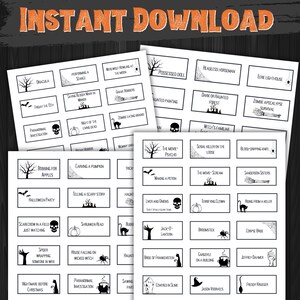 Teen Halloween Charades is the perfect last minute Halloween party activity. It comes with 64 Halloween Charades prompt cards and instructions. This Adult Halloween Game is an instant download PDF file all ready to bring some fun!