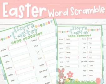 Easter Word Scramble | Easter Word Scramble for kids | Easter Word Game | Easter Printables | Easter Printable Games | Easter Family Games