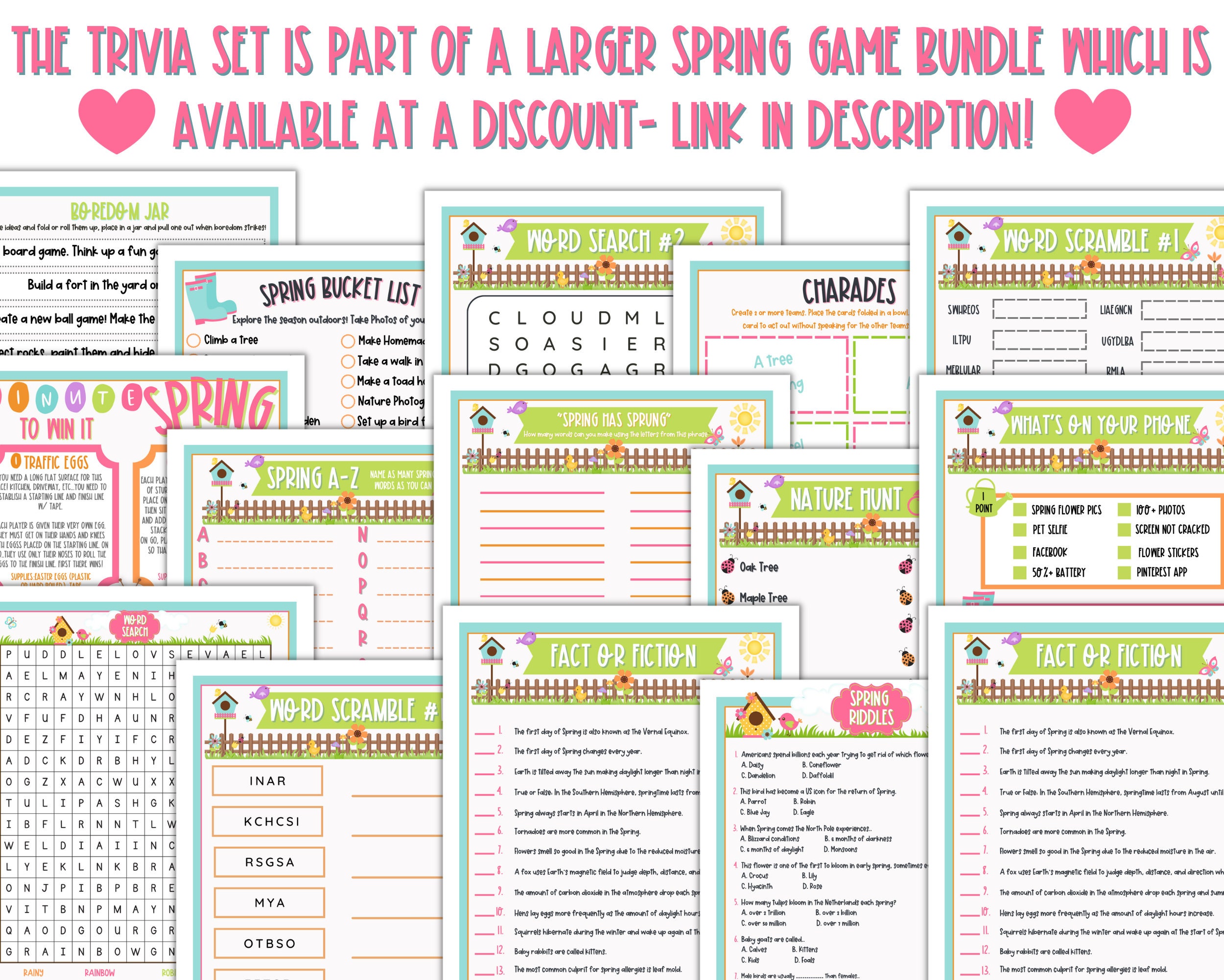 Spring Trivia Games | Printable Spring Activity | Kids Spring Trivia ...