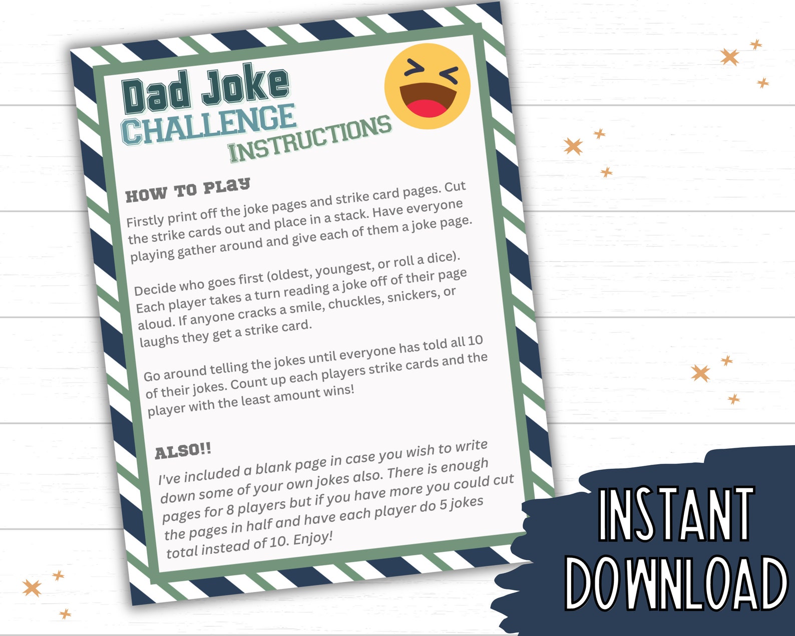 Father's Day Dad Joke Game Printable Fathers Day Games Dad Jokes Kids ...