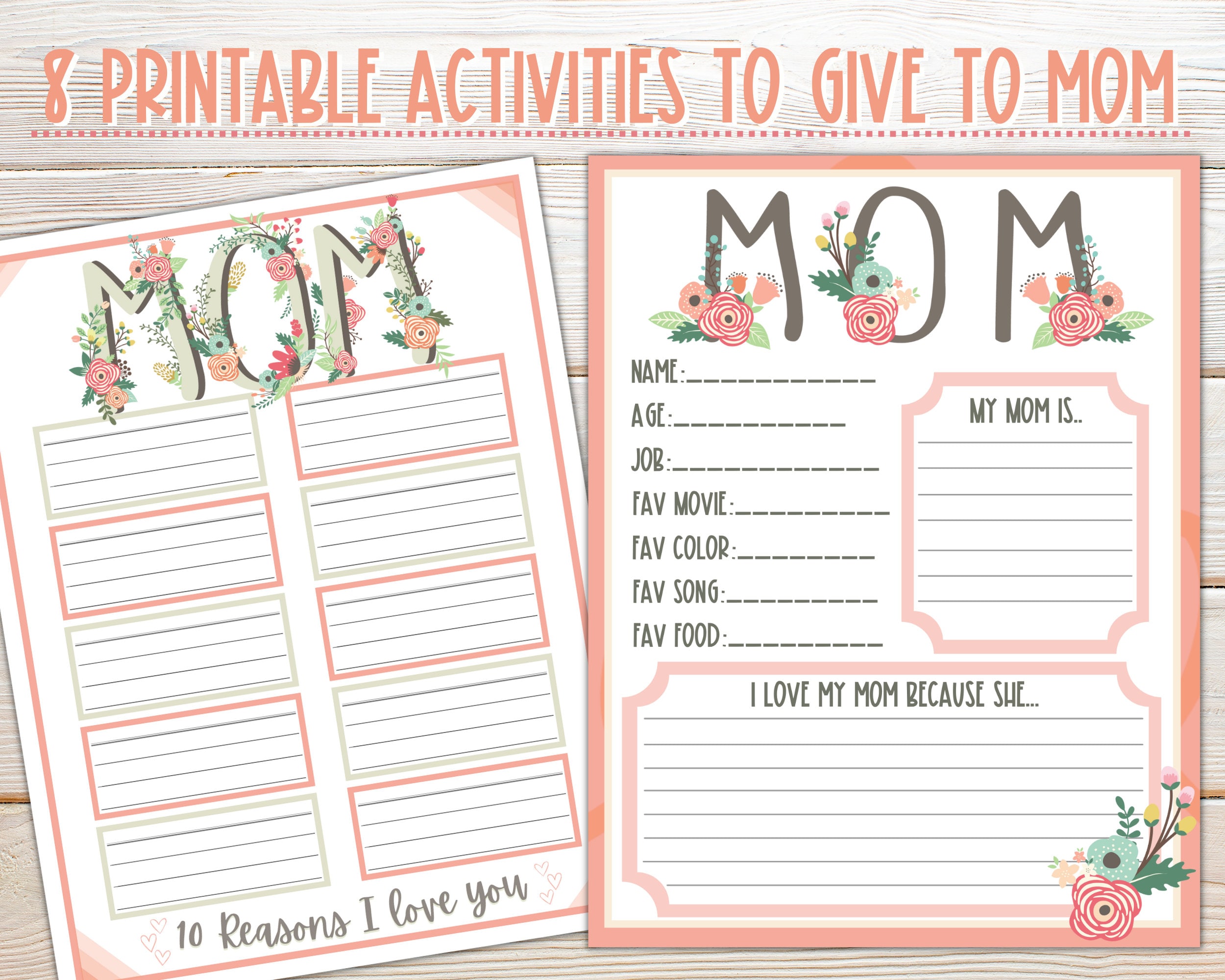 Mother's Day Activity | Printable Mother's Day Gift | All About Mom ...