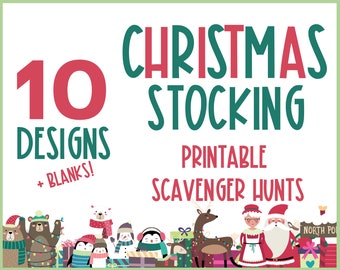 Christmas Stocking Stuffer | Printable Scavenger Hunt | Holiday party game | Christmas word game | Kids printable game | Holiday word game