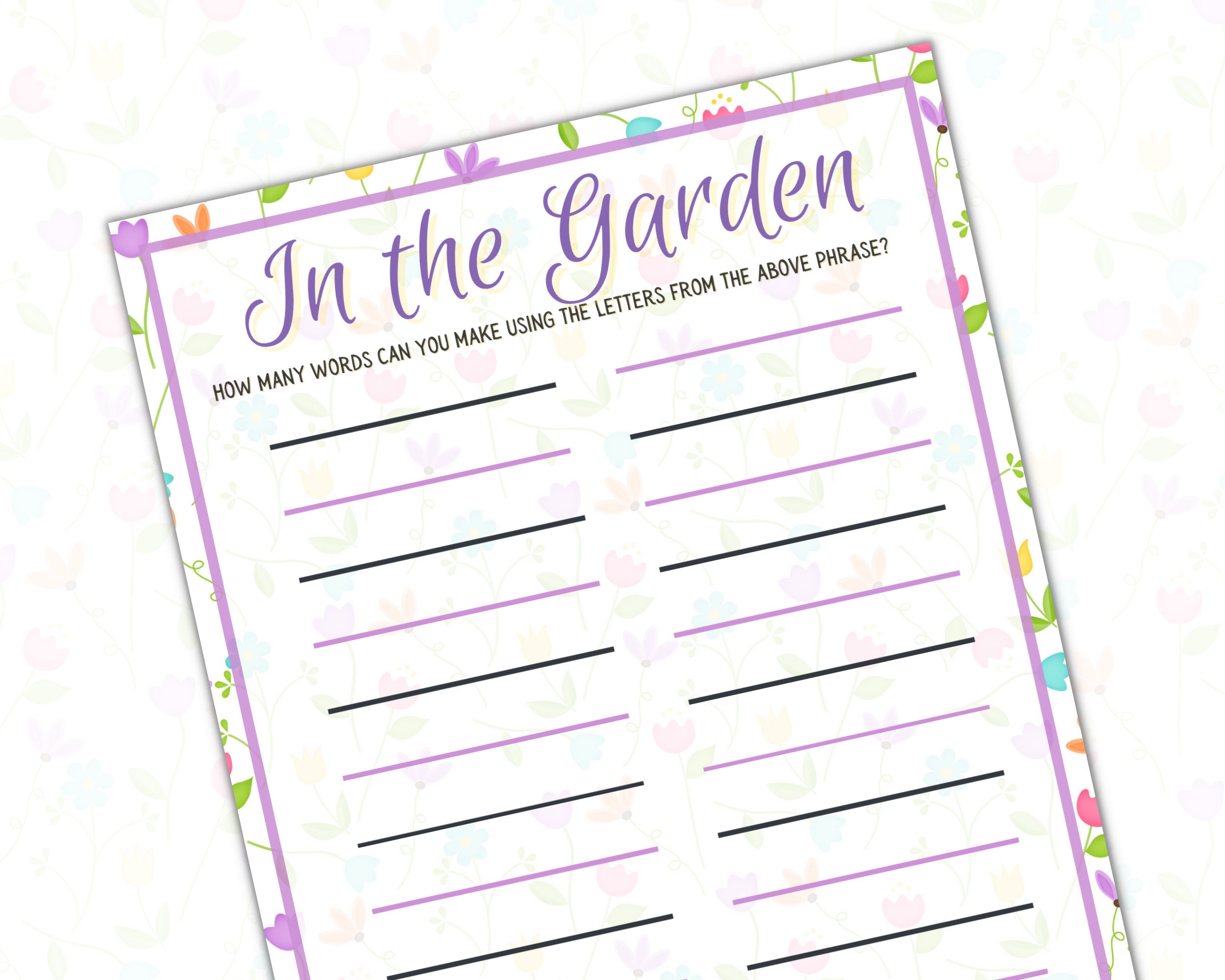 Spring printable games garden printable games spring flower games