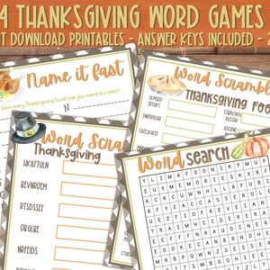 Thanksgiving Word Game | Thanksgiving Printable Game | Thanksgiving Game | Thanksgiving Word Scramble | Word Game | Thanksgiving Word Search