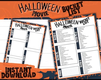 Horror Movie Checklist | Halloween Movies | Movie Bucket List | Movie Checklist | Halloween Bucket List | Halloween Activity | Horror Film