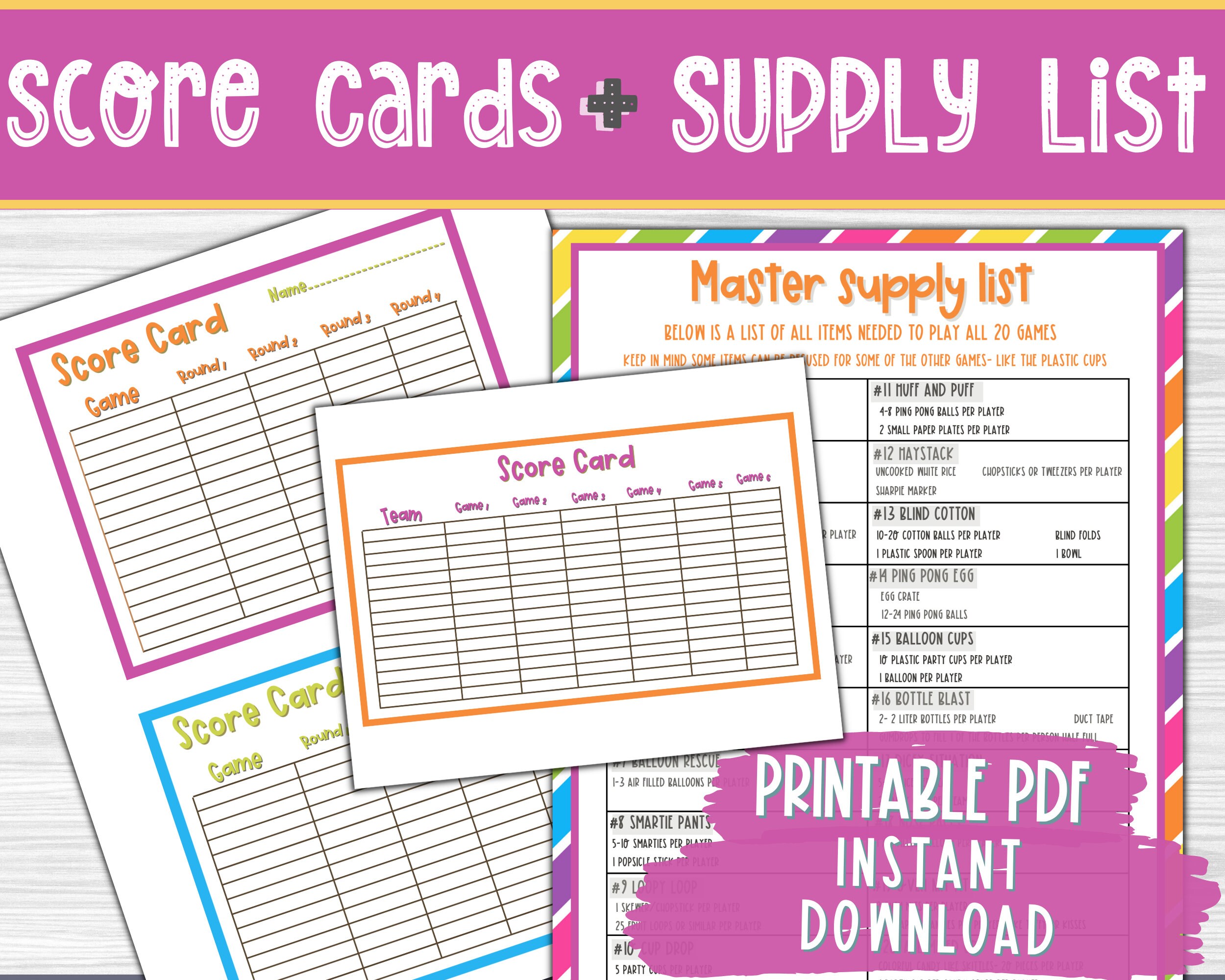 Minute to Win It, Party Game, Printable Party Game, Sleepover Game ...