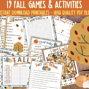 Fall Games, Autumn Games, Fun Party Games, Fall Printables, Autumn Party Games, Fall Family Activities, Kids Fall Activities, Kids games