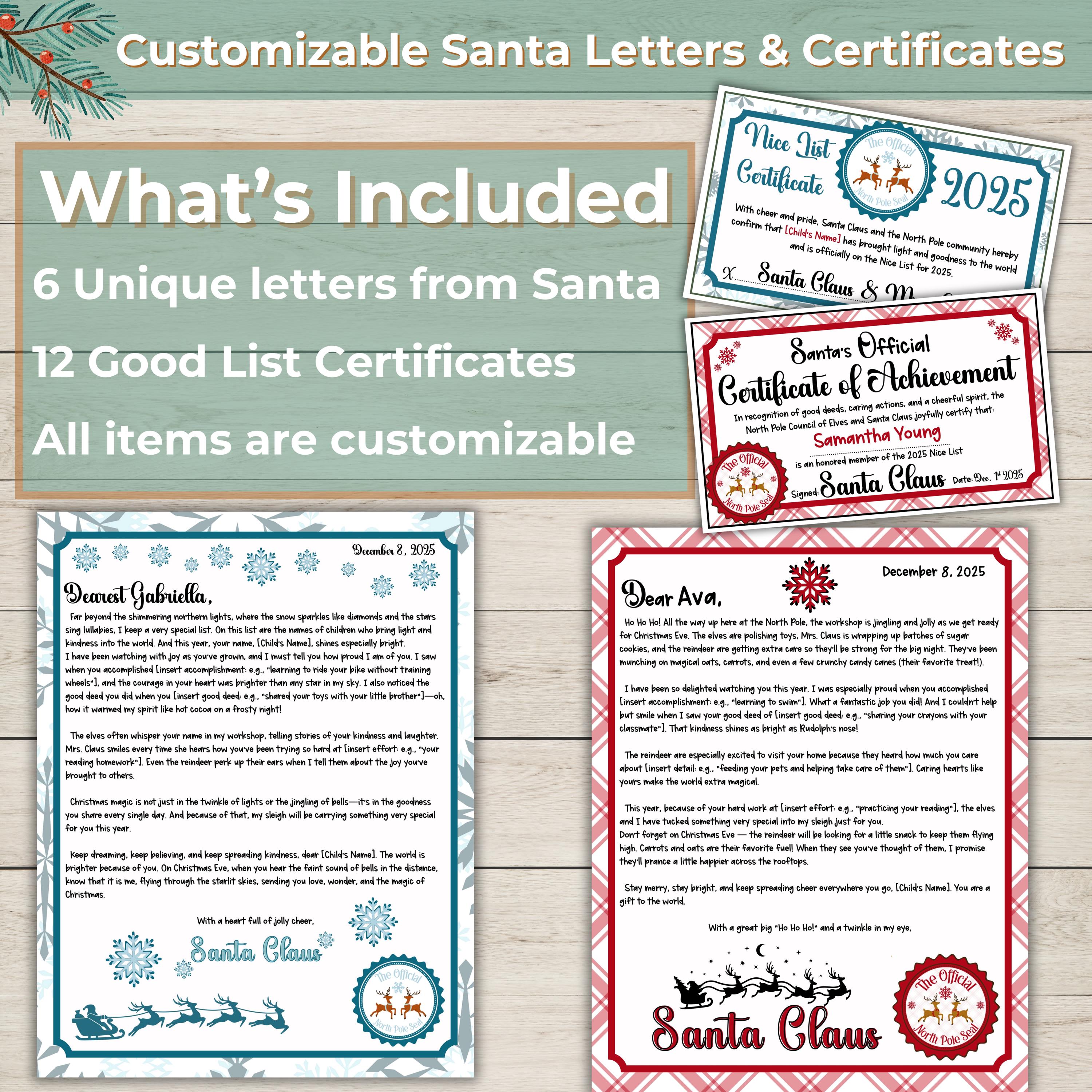 Printable Santa Letters, Editable Letters From Santa for Kids ...