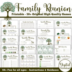 50 Family Reunion Games | Reunion Games | Family Reunion Game Bundle | Printable Reunion Games | Family Games and Activities | Reunion Ideas