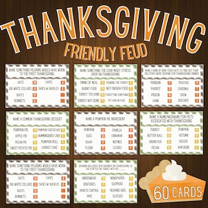 Thanksgiving Family Feud | Thanksgiving Friendly Feud | Thanksgiving Feud Game | Thanksgiving Trivia | Friendsgiving Game