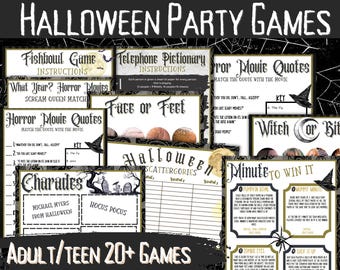 Halloween Party Games, Printable Games for Halloween, Teens and Adults, 20+ Halloween Games and Activities